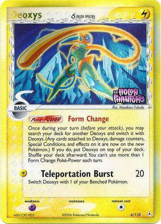 EX: Holon Phantoms, Holo Rare, Lightning, Psychic[×2], Reverse Holofoil Deoxys (6/110) (Delta Species) (Stamped) [EX: Holon Phantoms] - Trading Card World