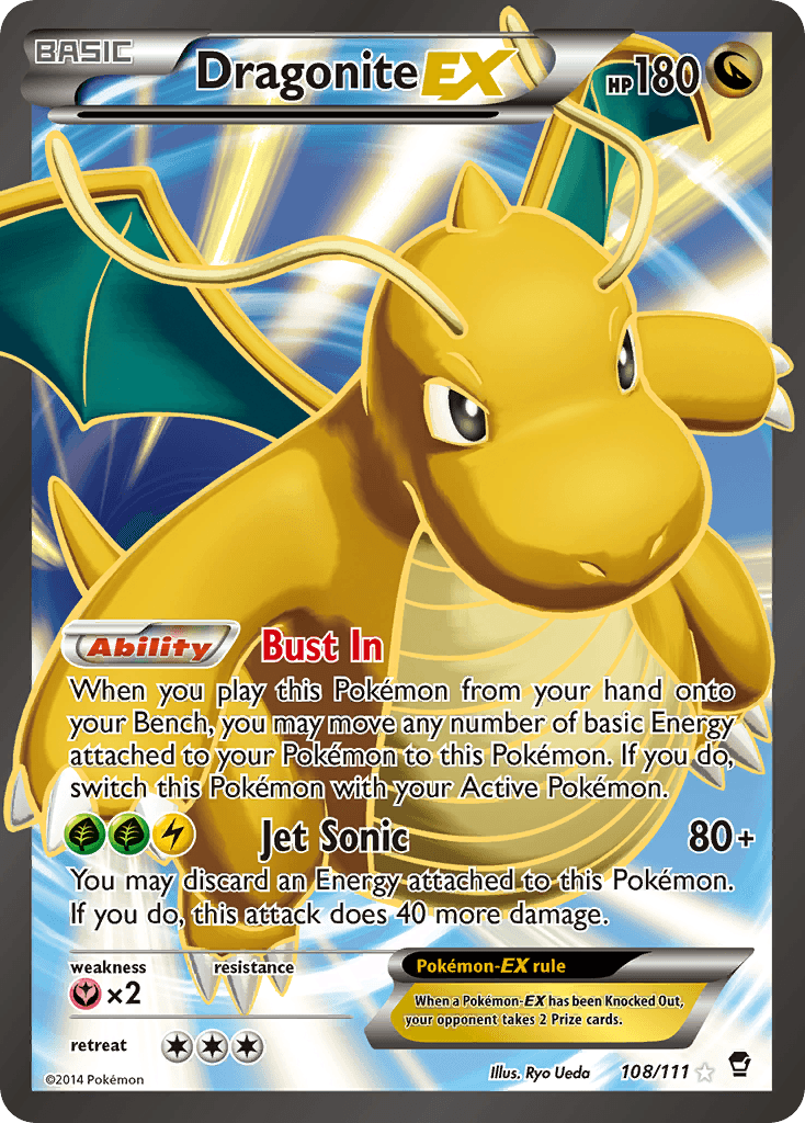 108, Dragon, Fairy[×2], Holofoil, Ultra Rare, XY: Furious Fists Dragonite EX (108/111) [XY: Furious Fists] - Trading Card World