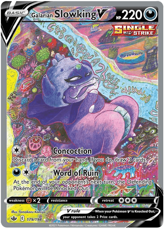 179, Darkness, Fighting [x2], Holofoil, Sword & Shield: Chilling Reign, Ultra Rare Galarian Slowking V (179/198) [Sword & Shield: Chilling Reign] - Trading Card World