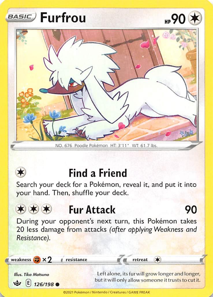 126, Colorless, Common, Fighting [x2], Normal, Reverse Holofoil, Sword & Shield: Chilling Reign Furfrou (126/198) [Sword & Shield: Chilling Reign] - Trading Card World