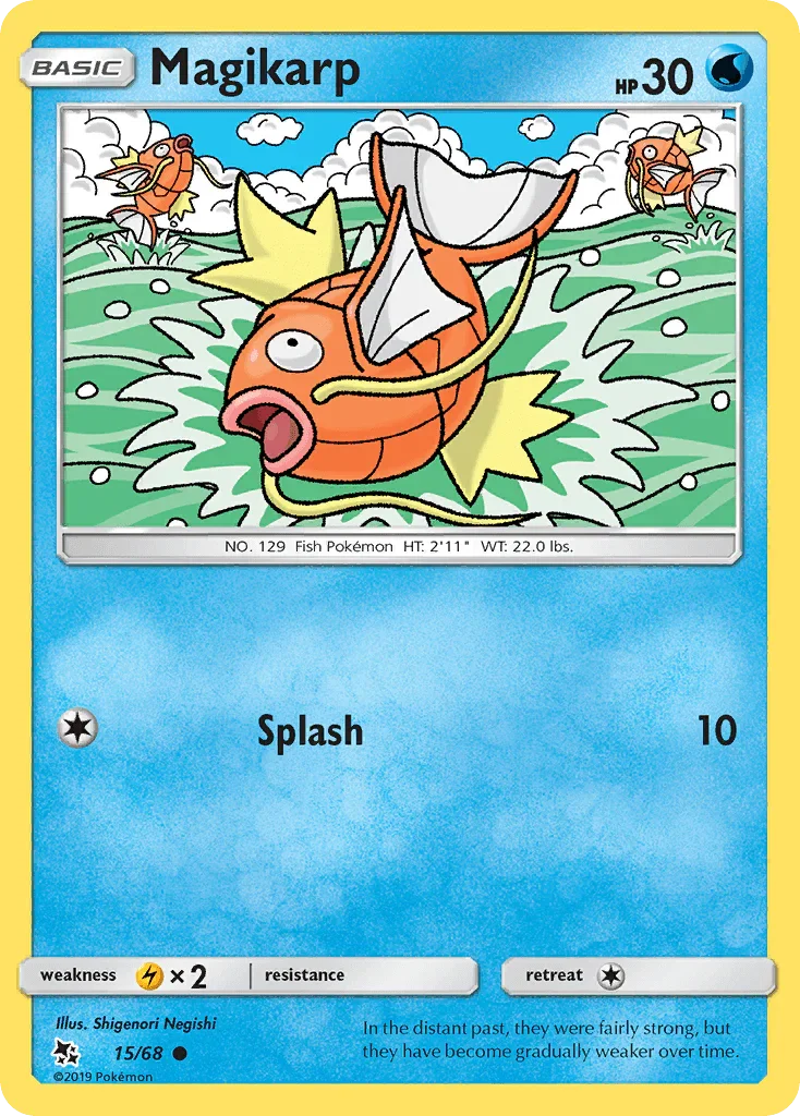 15, Common, Lightning[×2], Normal, Reverse Holofoil, Sun & Moon: Hidden Fates, Water Magikarp (15/68) [Sun & Moon: Hidden Fates] - Trading Card World