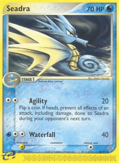 40, EX: Dragon, Lightning[×2], Normal, Reverse Holofoil, Uncommon, Water Seadra (40/97) [EX: Dragon] - Trading Card World
