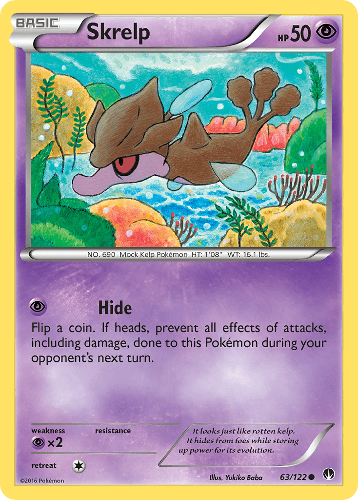 63, Common, Normal, Psychic, Psychic[×2], Reverse Holofoil, XY: BREAKpoint Skrelp (63/122) [XY: BREAKpoint] - Trading Card World