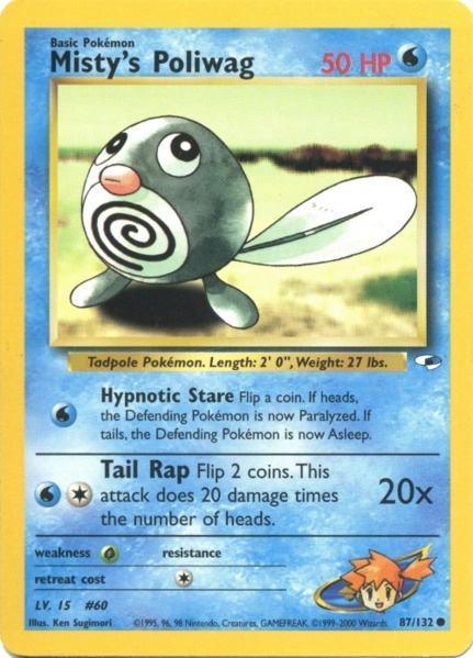87, Common, Grass[×2], Gym Heroes Unlimited, Normal, Water Misty's Poliwag (87/132) [Gym Heroes Unlimited] - Trading Card World
