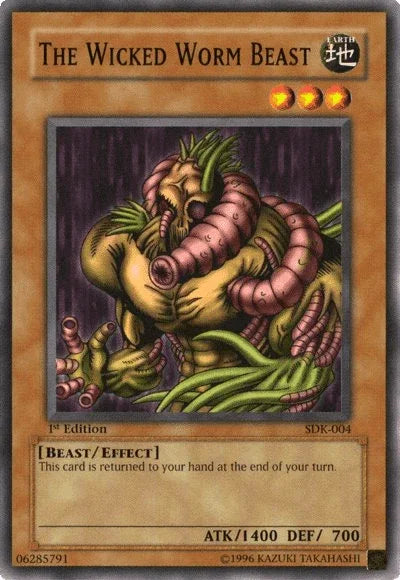 1st Edition, Beast, Common, Earth, Effect Monster, Starter Deck: Kaiba, Unlimited The Wicked Worm Beast [SDK-004] Common - Trading Card World