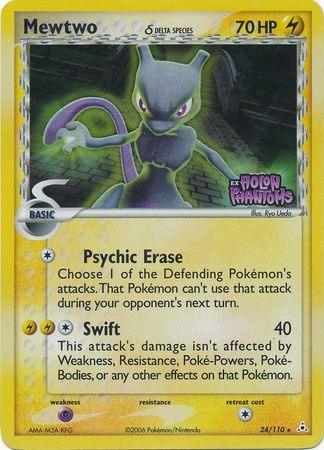 24, EX: Holon Phantoms, Lightning, Psychic[×2], Rare, Reverse Holofoil Mewtwo (24/110) (Delta Species) (Stamped) [EX: Holon Phantoms] - Trading Card World