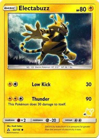 43, Battle Academy 2020, Fighting[×2], Lightning, Metal[-20], Normal, Promo Electabuzz (43/156) (Pikachu Stamp #41) [Battle Academy 2020] - Trading Card World