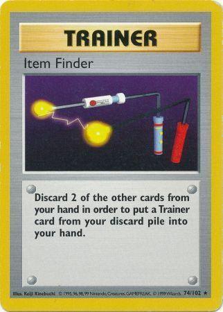 74, Base Set Shadowless Unlimited, Normal, Rare, Trainer Item Finder (74/102) [Base Set Shadowless Unlimited] - Trading Card World