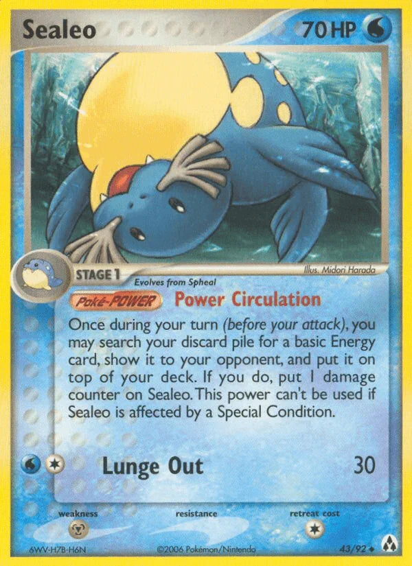 43, EX: Legend Maker, Metal[×2], Normal, Uncommon, Water Sealeo (43/92) [EX: Legend Maker] - Trading Card World