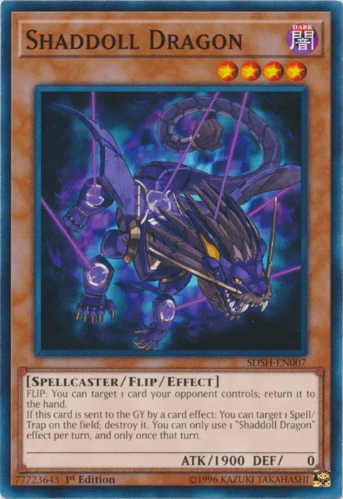 1st Edition, Common, Dark, Flip/Effect Monster, Spellcaster, Structure Deck: Shaddoll Showdown, Unlimited Shaddoll Dragon [SDSH-EN007] Common - Trading Card World