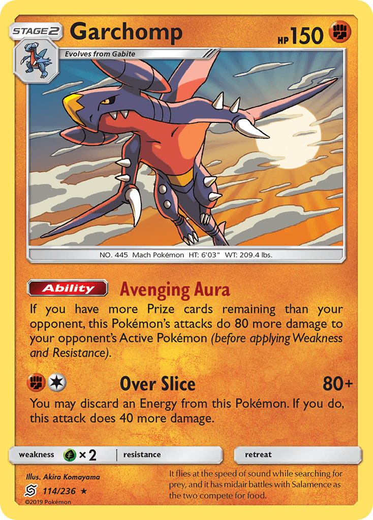 114, Fighting, Grass[×2], Holo Rare, Holofoil, Reverse Holofoil, Sun & Moon: Unified Minds Garchomp (114/236) [Sun & Moon: Unified Minds] - Trading Card World