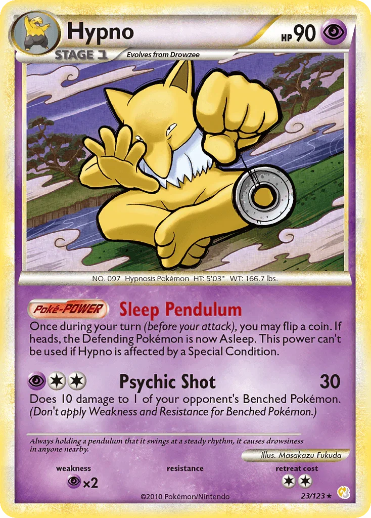 23, HeartGold & SoulSilver: Base Set, Normal, Psychic, Psychic[×2], Rare, Reverse Holofoil Hypno (23/123) [HeartGold & SoulSilver: Base Set] - Trading Card World