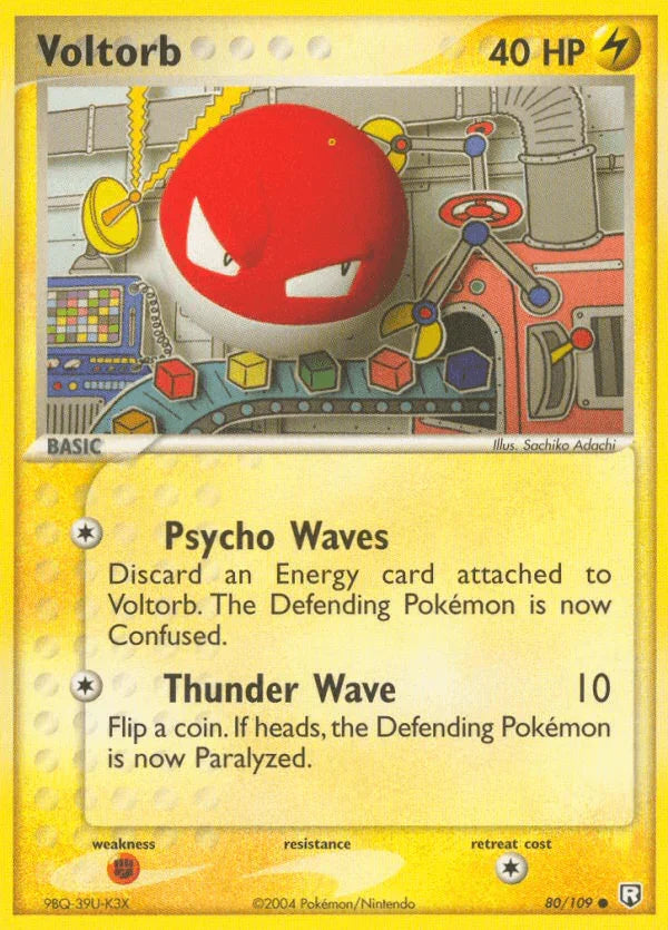 80, Common, EX: Team Rocket Returns, Fighting[×2], Lightning, Normal Voltorb (80/109) [EX: Team Rocket Returns] - Trading Card World