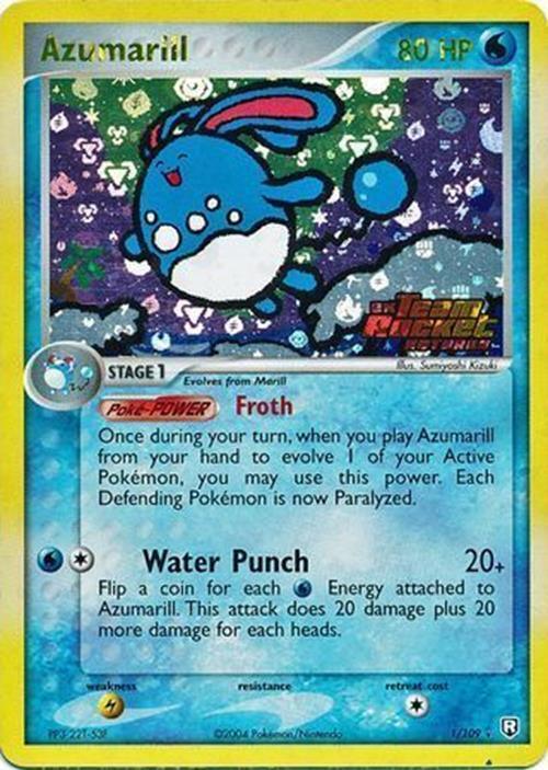 EX: Team Rocket Returns, Holo Rare, Lightning[×2], Reverse Holofoil, Water Azumarill (1/109) (Stamped) [EX: Team Rocket Returns] - Trading Card World