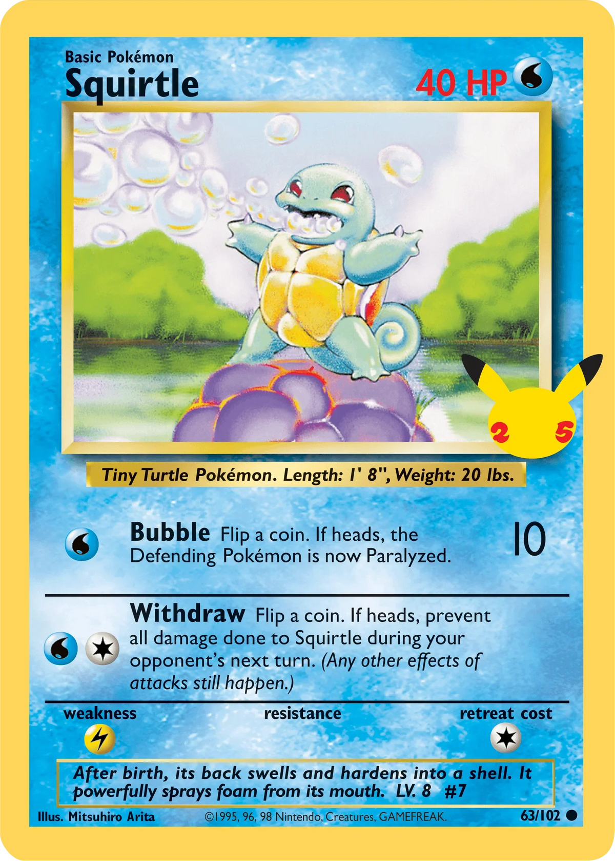 63, First Partner Pack, Lightning, Normal, Promo, Water Squirtle (63/102) [First Partner Pack] - Trading Card World