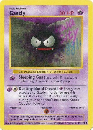 50, Base Set Shadowless Unlimited, Common, Fighting[-30], Normal, Psychic Gastly (50/102) [Base Set Shadowless Unlimited] - Trading Card World