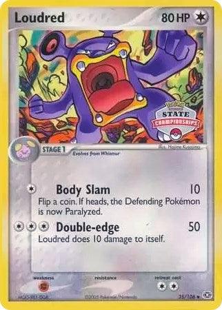 35, Colorless, EX: Emerald, Fighting[×2], Normal, Uncommon Loudred (35/106) (State Championships) [EX: Emerald] - Trading Card World
