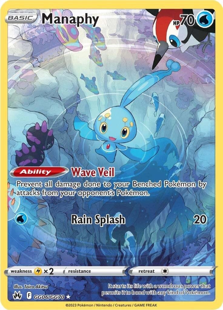 GG06, Holo Rare, Holofoil, Lx2, Sword & Shield: Crown Zenith, Water Manaphy (GG06/GG70) [Sword & Shield: Crown Zenith] - Trading Card World
