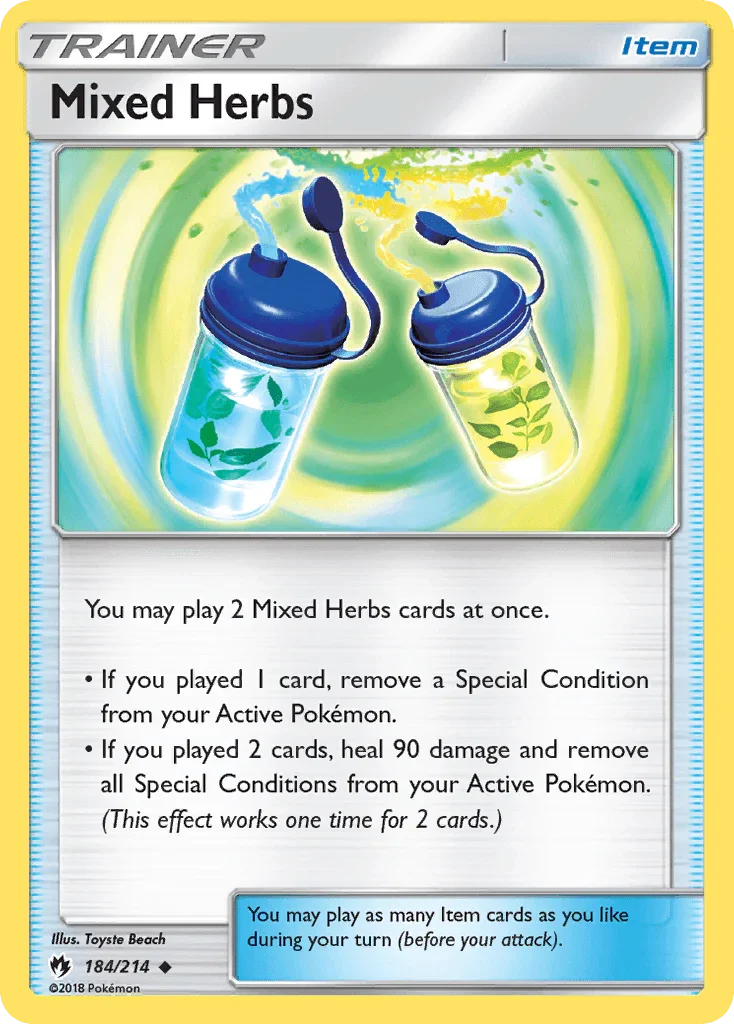 184, Item, Normal, Reverse Holofoil, Sun & Moon: Lost Thunder, Uncommon Mixed Herbs (184/214) [Sun & Moon: Lost Thunder] - Trading Card World