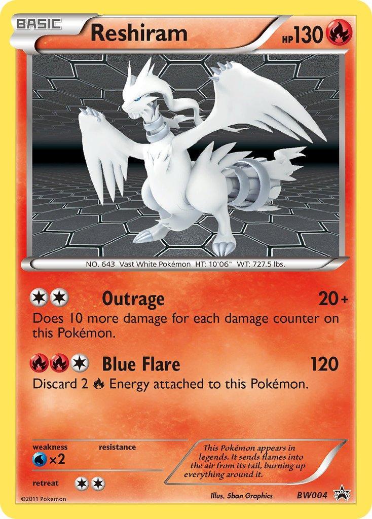 Black & White: Black Star Promos, Black Star Promo, BW004, Fire, Holofoil, Water[×2] Reshiram (BW004) [Black & White: Black Star Promos] - Trading Card World