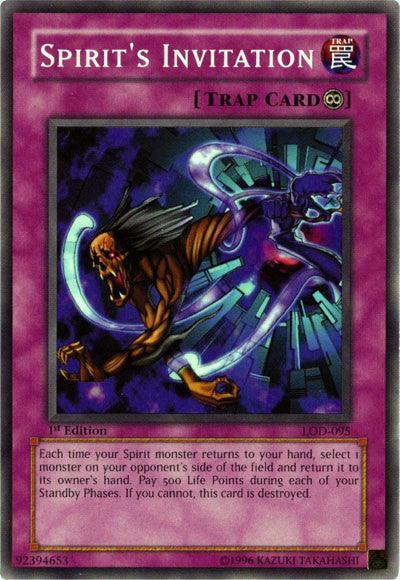 1st Edition, Common, Continuous Trap, Legacy of Darkness, Trap, Unlimited Spirit's Invitation [LOD-095] Common - Trading Card World