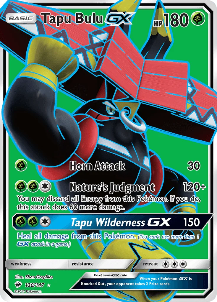 130, Grass, Holofoil, Sun & Moon: Burning Shadows, Ultra Rare Tapu Bulu GX (130/147) [Sun & Moon: Burning Shadows] - Trading Card World