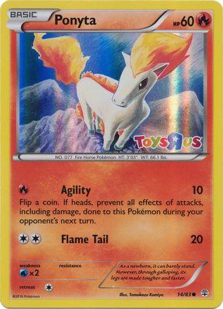 14, Fire, Holofoil, Promo, Water[×2], XY: Generations Ponyta (14/83) (Toys R Us Promo) [XY: Generations] - Trading Card World