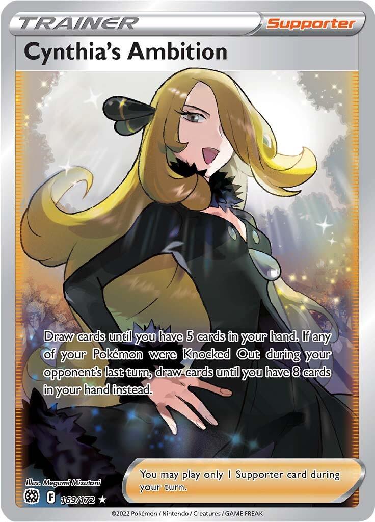 169, Holofoil, Supporter, Sword & Shield: Brilliant Stars, Ultra Rare Cynthia's Ambition (169/172) [Sword & Shield: Brilliant Stars] - Trading Card World