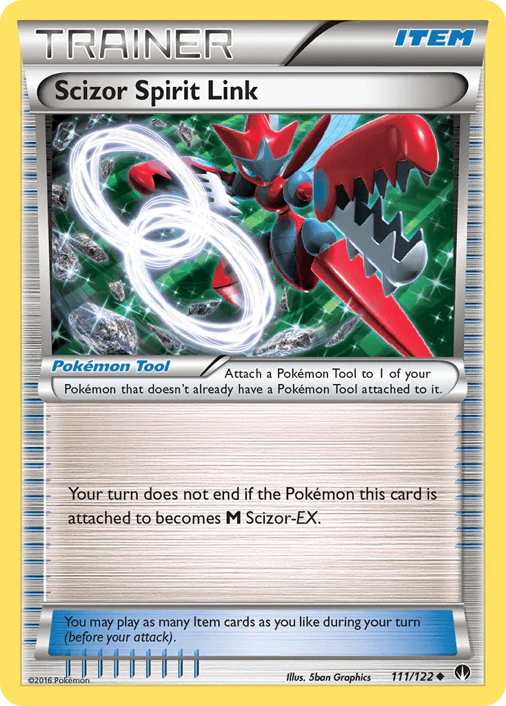111, Item, Normal, Reverse Holofoil, Uncommon, XY: BREAKpoint Scizor Spirit Link (111/122) [XY: BREAKpoint] - Trading Card World