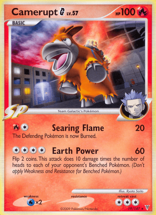 19, Fire, Normal, Platinum: Supreme Victors, Rare, Reverse Holofoil, Water[×2] Camerupt G (19/147) [Platinum: Supreme Victors] - Trading Card World