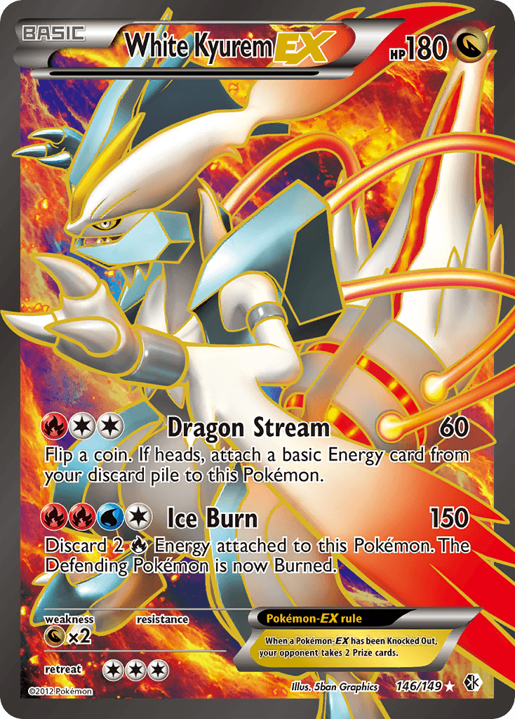 146, Black & White: Boundaries Crossed, Dragon, Dragon[×2], Holofoil, Ultra Rare White Kyurem EX (146/149) [Black & White: Boundaries Crossed] - Trading Card World