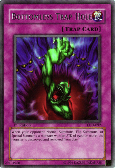 1st Edition, Legacy of Darkness, Normal Trap, Rare, Trap, Unlimited Bottomless Trap Hole [LOD-092] Rare - Trading Card World