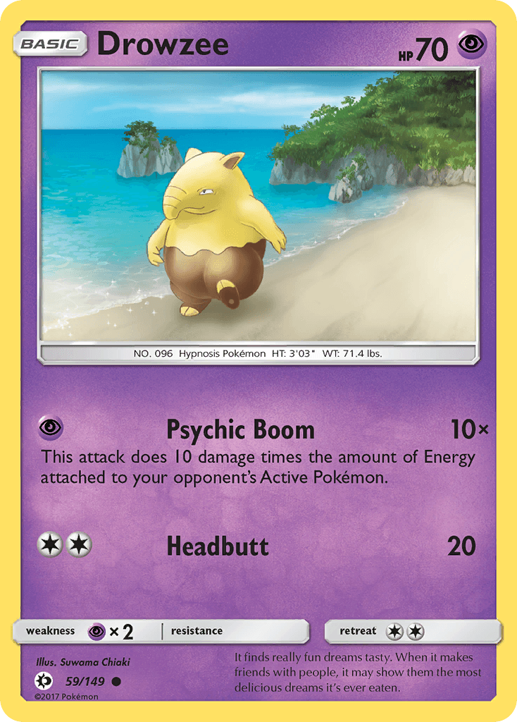 59, Common, Normal, Psychic, Psychic[×2], Reverse Holofoil, Sun & Moon: Base Set Drowzee (59/149) [Sun & Moon: Base Set] - Trading Card World