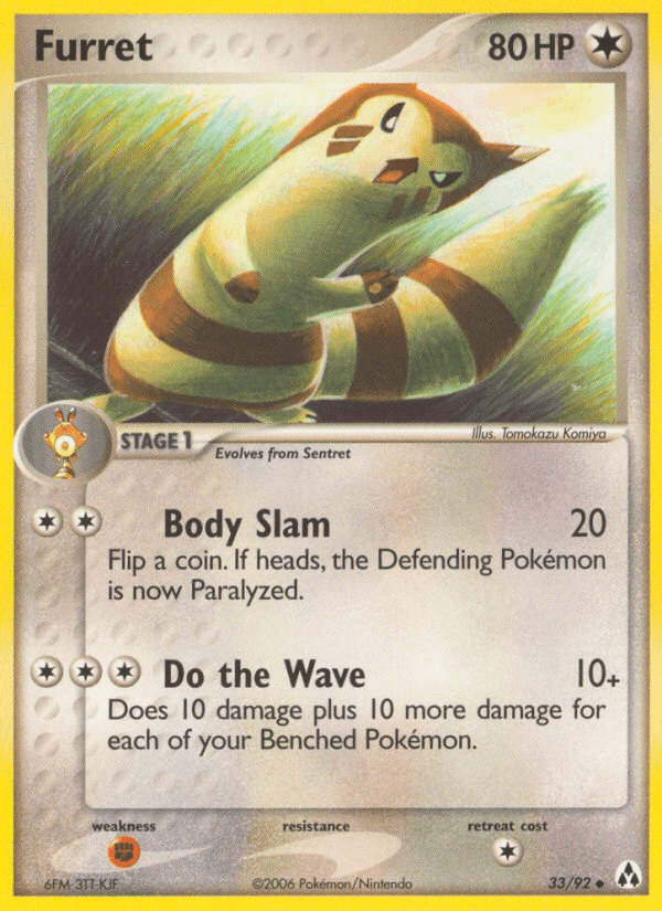 33, Colorless, EX: Legend Maker, Fighting[×2], Normal, Uncommon Furret (33/92) [EX: Legend Maker] - Trading Card World