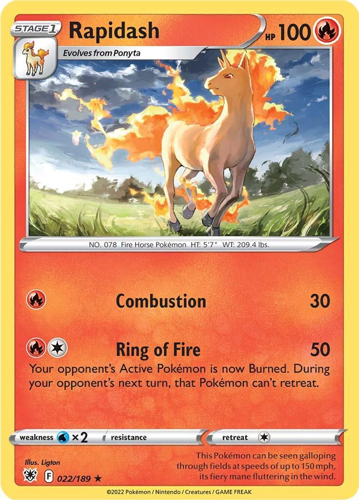022, Fire, Normal, Rare, Reverse Holofoil, Sword & Shield: Astral Radiance, Water [x2] Rapidash (022/189) [Sword & Shield: Astral Radiance] - Trading Card World