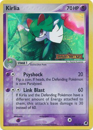 32, EX: Dragon Frontiers, Psychic, Psychic[×2], Reverse Holofoil, Uncommon Kirlia (32/101) (Stamped) [EX: Dragon Frontiers] - Trading Card World