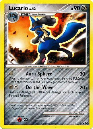 53, Diamond & Pearl: Black Star Promos, Fire[+20], Metal, Normal, Promo Lucario (53/127) (Prerelease Promo) [Diamond & Pearl: Black Star Promos] - Trading Card World