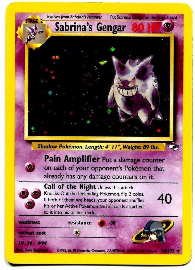 14, Fighting[-30], Gym Heroes Unlimited, Holo Rare, Holofoil, Psychic Sabrina's Gengar (14/132) [Gym Heroes Unlimited] - Trading Card World