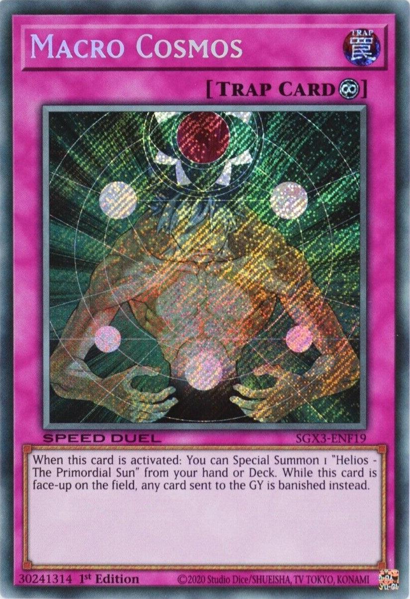 1st Edition, Continuous Trap, Secret Rare, Speed Duel GX: Duelists of Shadows, Trap Macro Cosmos [SGX3-ENF19] Secret Rare - Trading Card World