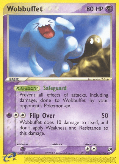 26, EX: Sandstorm, Normal, Psychic, Psychic[×2], Rare, Reverse Holofoil Wobbuffet (26/100) [EX: Sandstorm] - Trading Card World