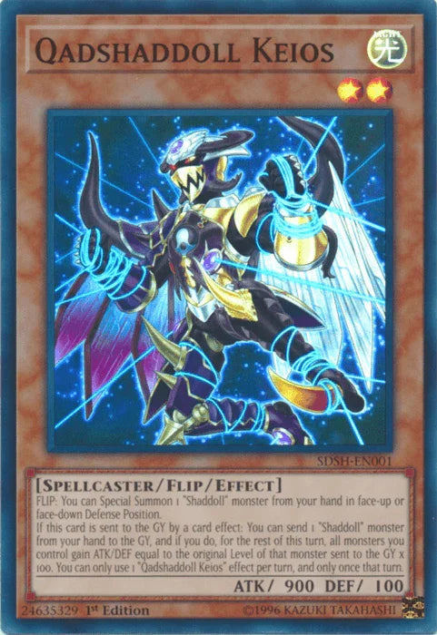 1st Edition, Flip/Effect Monster, Light, Spellcaster, Structure Deck: Shaddoll Showdown, Super Rare, Unlimited Qadshaddoll Keios [SDSH-EN001] Super Rare - Trading Card World
