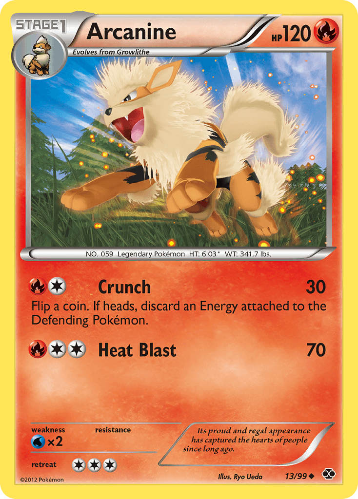 13, Black & White: Next Destinies, Fire, Normal, Reverse Holofoil, Uncommon, Water[×2] Arcanine (13/99) [Black & White: Next Destinies] - Trading Card World