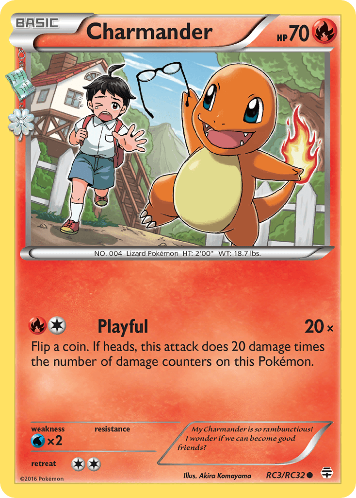 Common, Fire, Normal, RC3, Water[×2], XY: Generations Charmander (RC3/RC32) [XY: Generations] - Trading Card World
