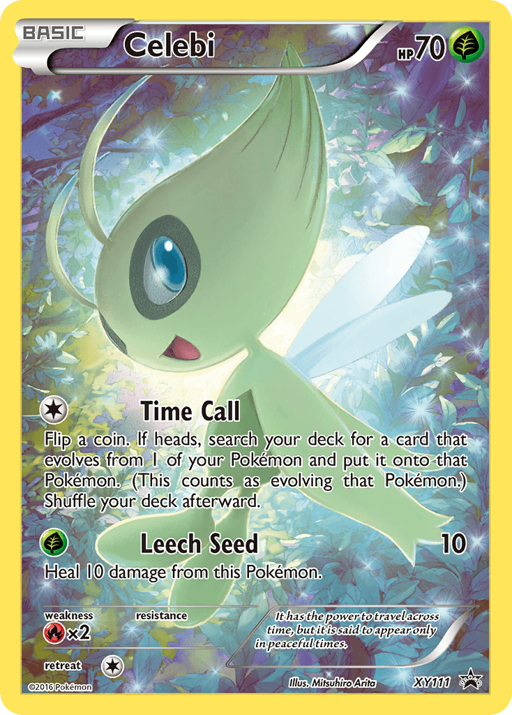 Fire[×2], Grass, Holofoil, Promo, XY111, XY: Black Star Promos Celebi (XY111) [XY: Black Star Promos] - Trading Card World