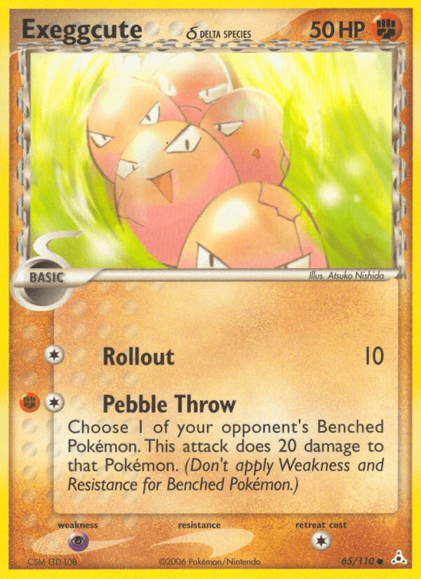 65, Common, EX: Holon Phantoms, Fighting, Normal, Psychic[×2] Exeggcute (65/110) (Delta Species) [EX: Holon Phantoms] - Trading Card World