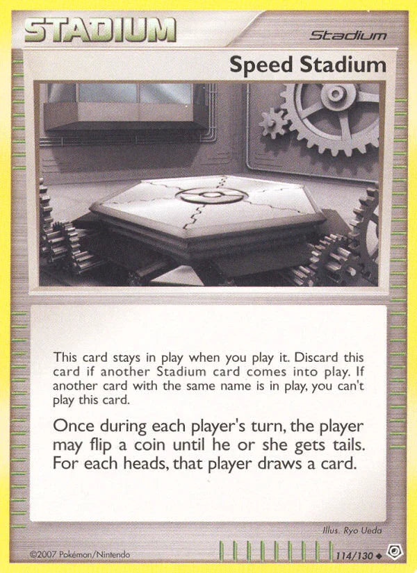 114, Diamond & Pearl: Base Set, Normal, Reverse Holofoil, Stadium, Uncommon Speed Stadium (114/130) [Diamond & Pearl: Base Set] - Trading Card World