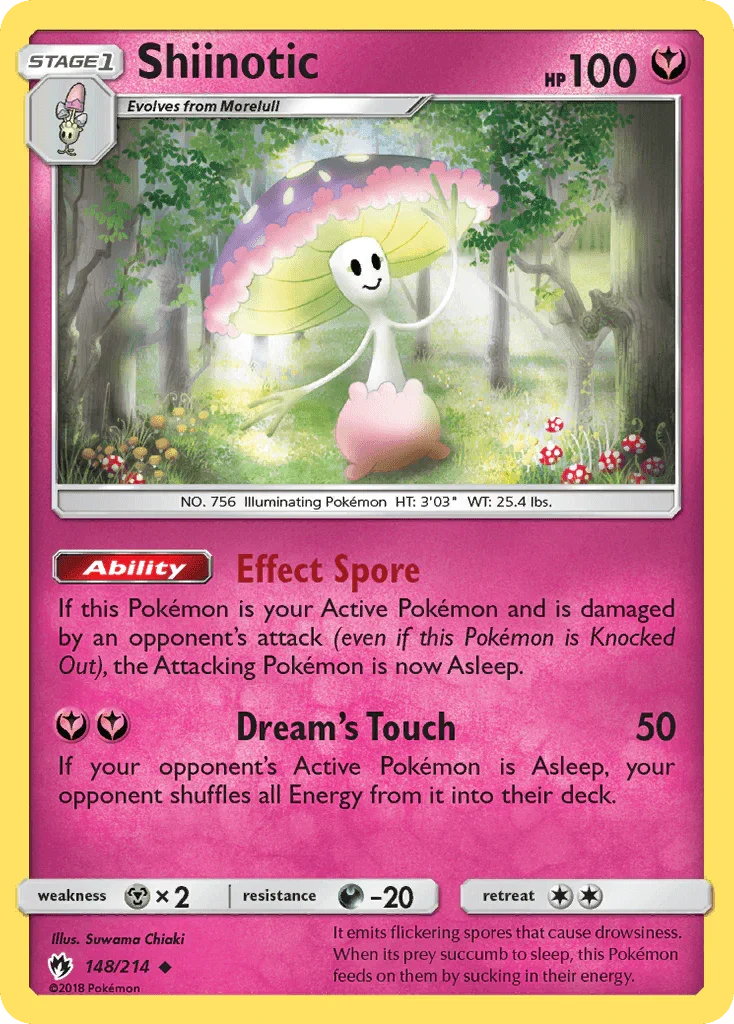148, Darkness[-20], Fairy, Metal[×2], Normal, Reverse Holofoil, Sun & Moon: Lost Thunder, Uncommon Shiinotic (148/214) [Sun & Moon: Lost Thunder] - Trading Card World