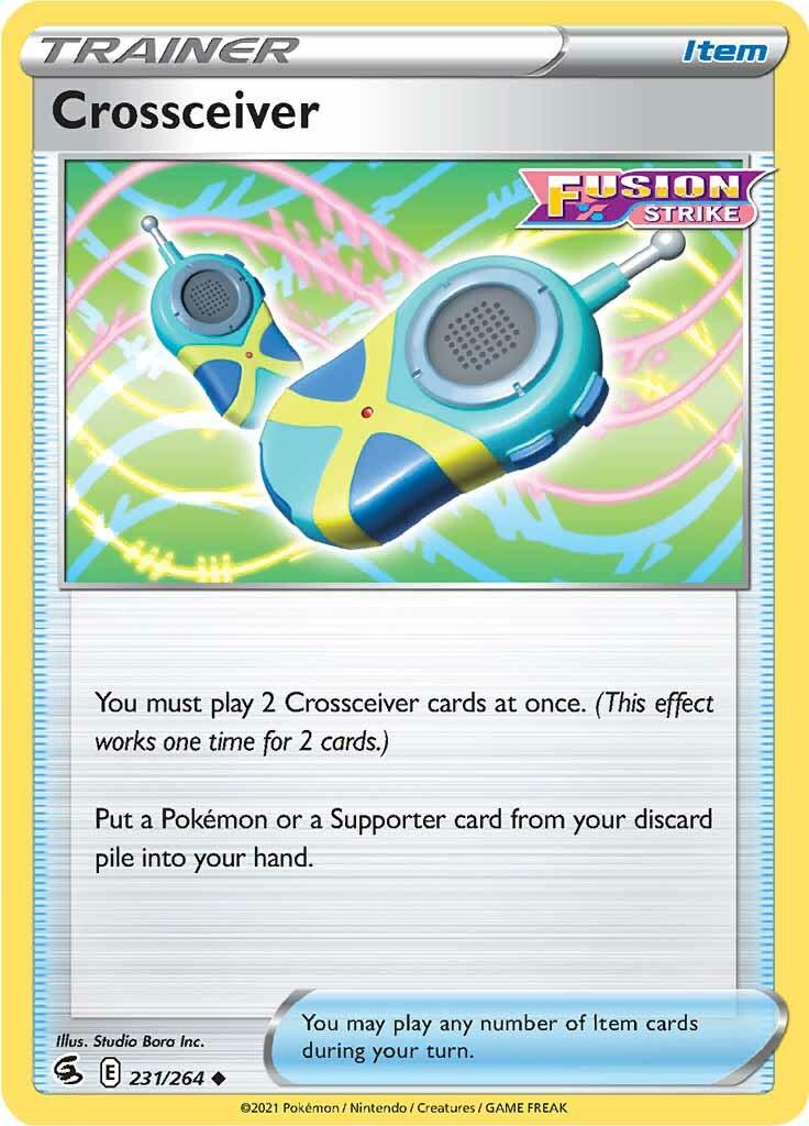 231, Item, Normal, Reverse Holofoil, Sword & Shield: Fusion Strike, Uncommon Crossceiver (231/264) [Sword & Shield: Fusion Strike] - Trading Card World