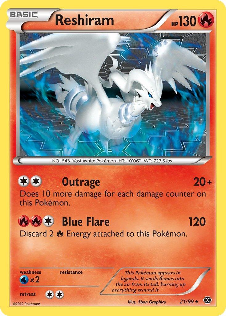 21, Black & White: Next Destinies, Fire, Holo Rare, Holofoil, Water[×2] Reshiram (21/99) (Theme Deck Exclusive) [Black & White: Next Destinies] - Trading Card World