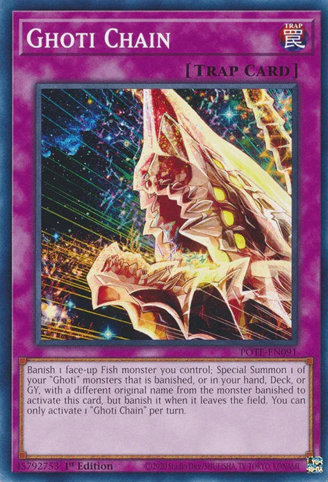 1st Edition, Common, Normal Trap, Power of the Elements, Trap, Unlimited Ghoti Chain [POTE-EN091] Common - Trading Card World